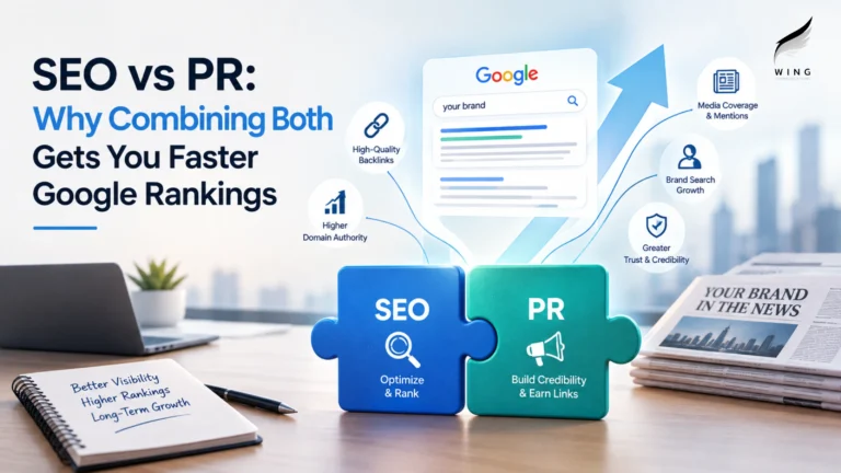 SEO and PR working together to improve Google rankings, backlinks, and brand visibility