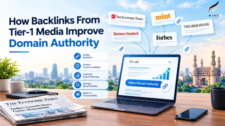 Tier-1 media backlinks improving domain authority, SEO, and online visibility